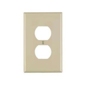 1-Gang Duplex Receptacle Plate Ivory