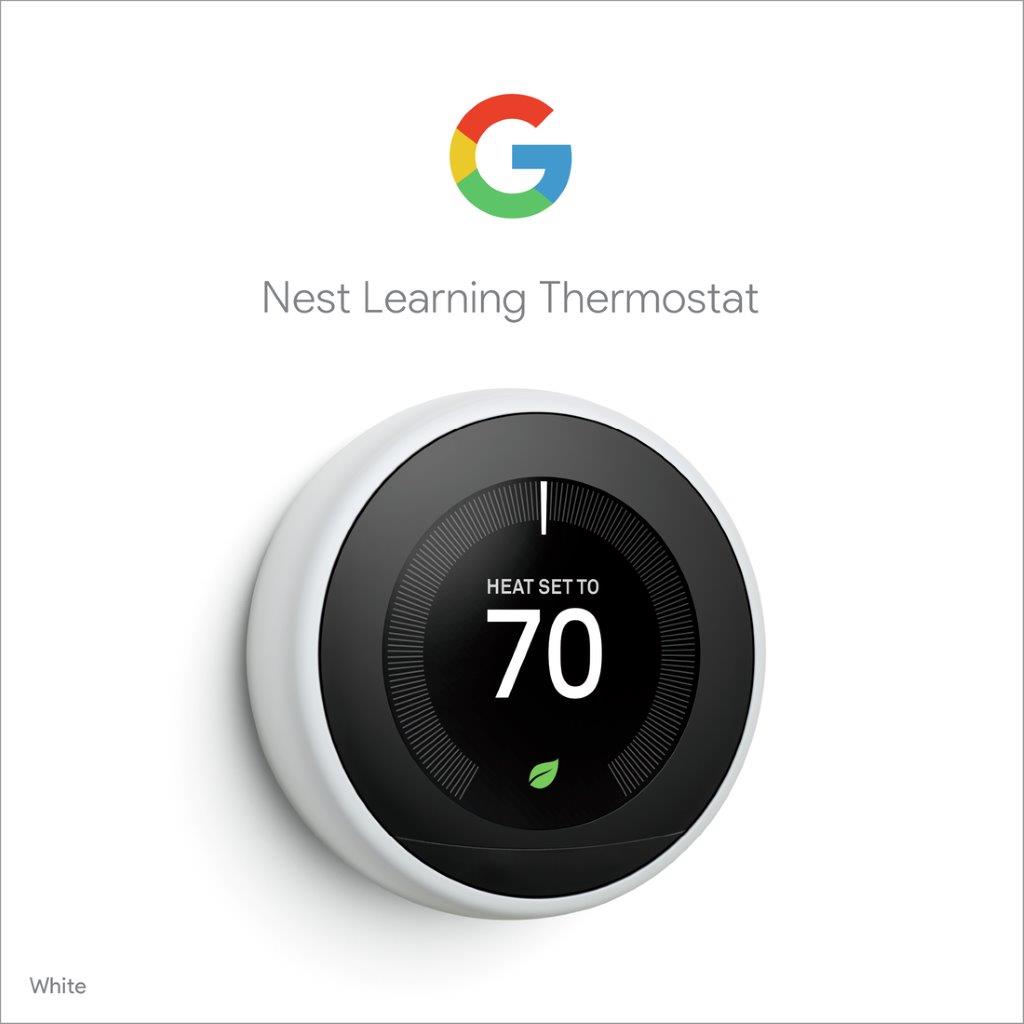 Google Nest Learning Thermostat 3rd Gen - Smart Home Thermostat, Works With Alexa (Renewed)
