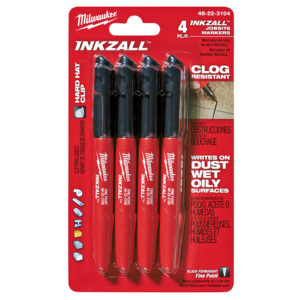 Milwaukee INKZALL 4PK Black Fine Point Jobsite Markers